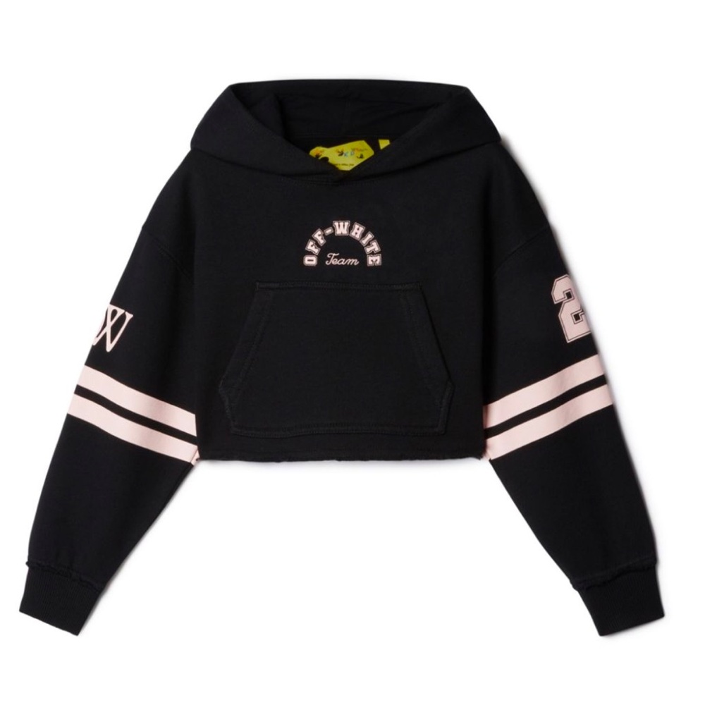 Off-White Kids Team 23 cropped cotton hoodie